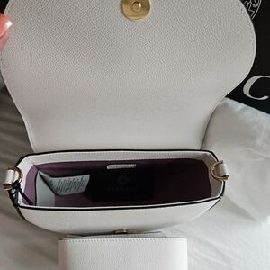 White Versace Small Shoulder bag. Can be worn as a crossbody, straps adjustable